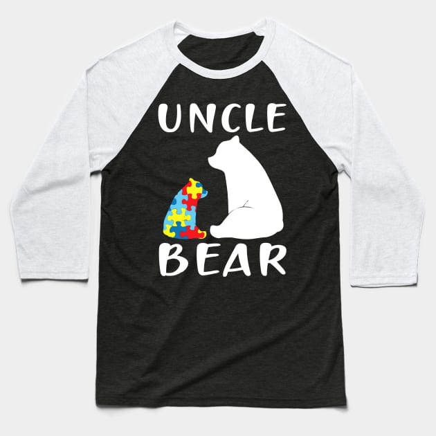 Uncle Bear Tshirt Bear Sitting And Resting Autism Awareness Baseball T-Shirt by Danielsmfbb